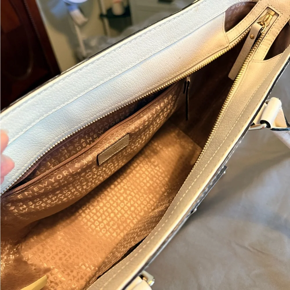 Kate Spade Cream and Tan Leather Tote - Picture 4 of 6